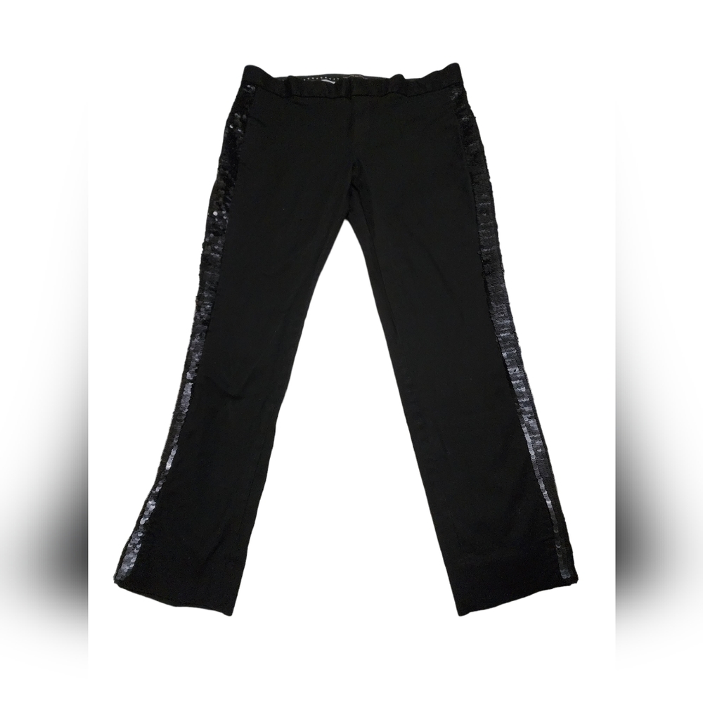Banana Republic Black Cropped Pants with Shimmering Side Accents